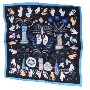 NWT Celestial Hand Print Bandana Neckerchief Black